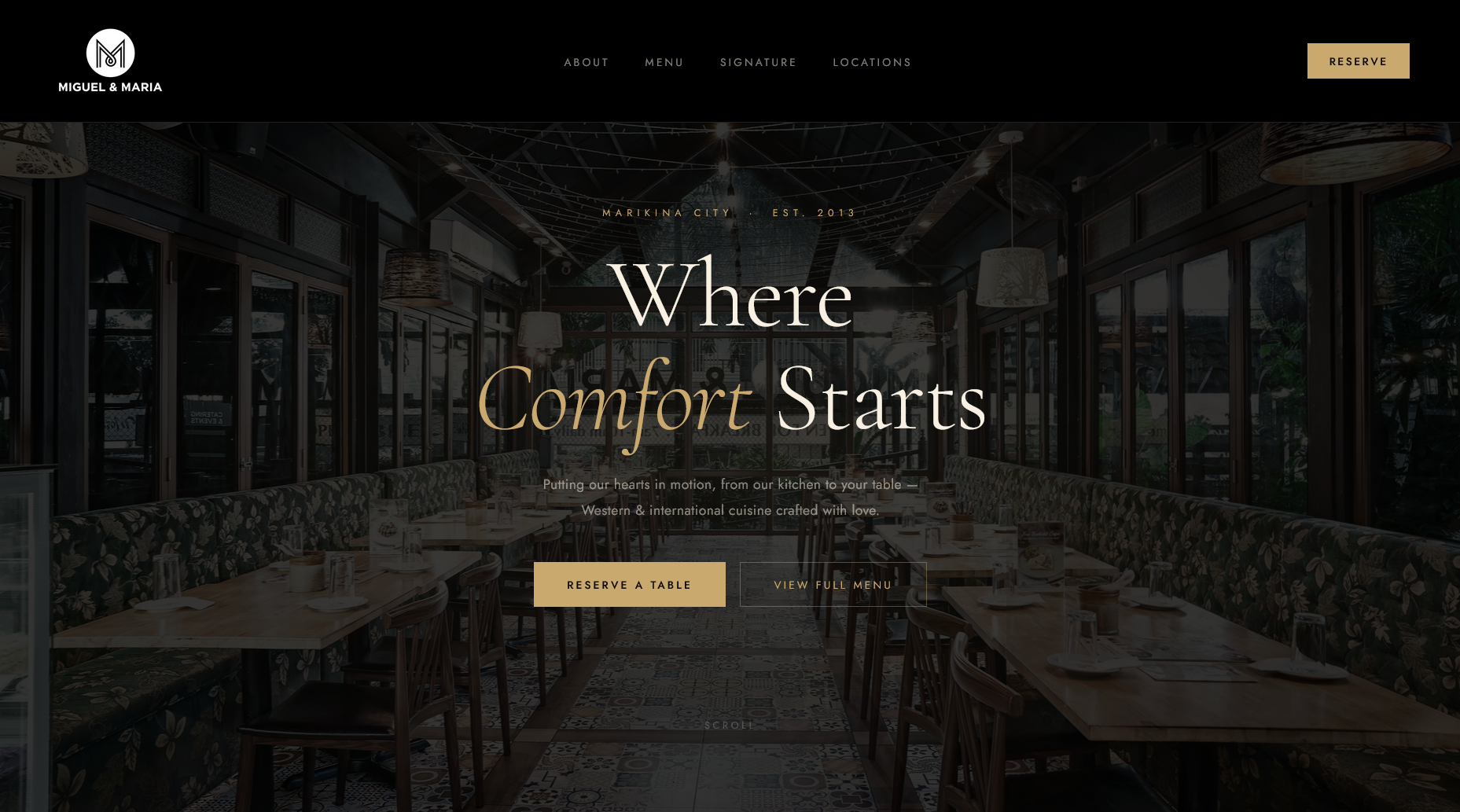Miguel & Maria - Restaurant Concept